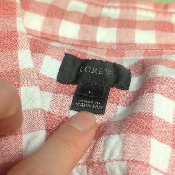 J. Crew Red/White Thicker Cotton Button Down Shirt - Picture 3 of 4